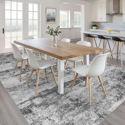 8x10 Area Rugs Living Room: Washable Large Abstract Neutral Modern Soft Rug Stain Resistant Indoor Floor Non-Slip Accent Carpet for Bedroom Nursery Playroom Dining Room Office Dorm Home House Decor