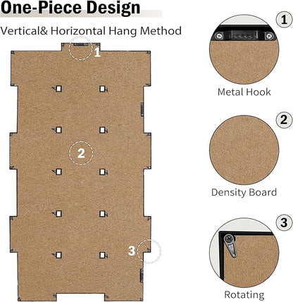 J.M.Deco Collage Picture Frames for Wall Decor, 18-Opening Family Picture Frame Set, One-Piece Photo Frames for Living Room, Bedroom, Gallery, Pure White