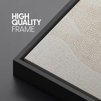 SIGNLEADER Framed Canvas Print Wall Art Set Neutral Beige Tulip Subtle Dot Pattern Illustrations Minimal Decorative Bohemian Nordic for Living Room, Bedroom, Office - 16"x24"x3 BLACK