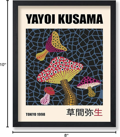 Poster Master Vintage Poster - Infinity Mushroom Print - Abstract Japanese Art - Gift for Men & Women - Pop Art Decor for Office, Bedroom or Living Room - 8x10 UNFRAMED