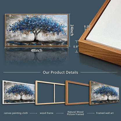 hyidecorart Canvas Wall Art For Office Abstract Wall Decoration For Living Room Bedroom Decor Tree Panoramic Landscape Wall Paintings Wood Framed Prints Textured Pictures Artwork Modern Hotel Decor