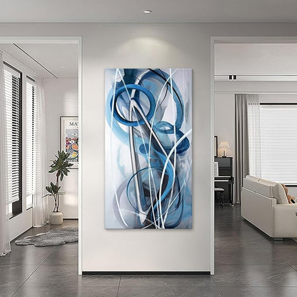 YDYSUNE Blue Abstract Wall Art Modern Canvas Wall Paintings Abstract Artwork for Living Room Pictures for Bedroom Wall Decor Office Home Decor 24×48IN