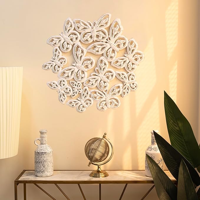 JFY Designs Wall Medallion - Wooden Wall Decor, Hand Carved & Embossed Decorative Wall Sculpture, Boho Farmhouse Wall Art, Perfect for Home, Office or any Living Space