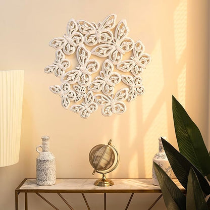 JFY Designs Wall Medallion - Wooden Wall Decor, Hand Carved & Embossed Decorative Wall Sculpture, Boho Farmhouse Wall Art, Perfect for Home, Office or any Living Space