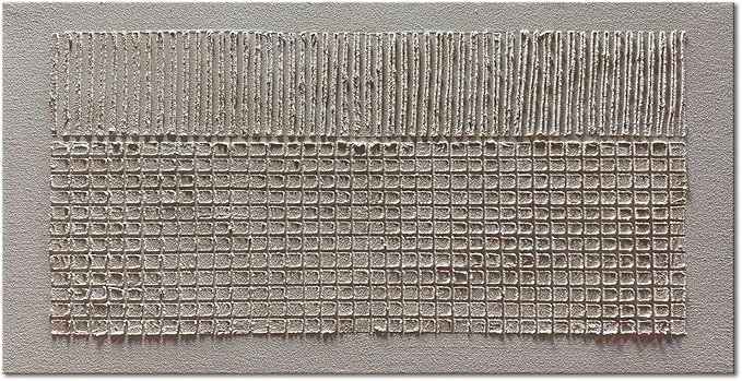 Slyart 100% Hand-Painted Beige and White Texture Abstract Wall Art Oil Painting 48x24 inch Contemporary Minimalist Art Home Wall Decoration Painting