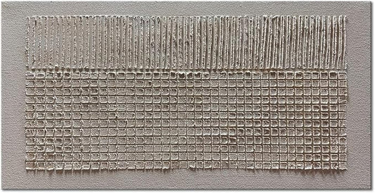 Slyart 100% Hand-Painted Beige and White Texture Abstract Wall Art Oil Painting 48x24 inch Contemporary Minimalist Art Home Wall Decoration Painting