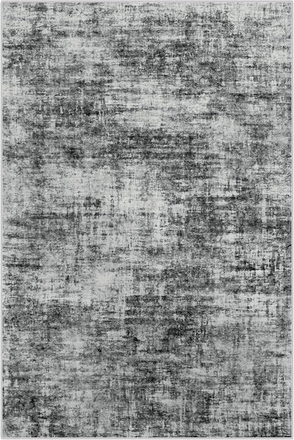 9x12 Area Rugs Washable Rug: Modern Abstract Living Room Rug Soft Anti-Skid Thin Carpet Indoor Floor Non-Shedding Carpets for Bedroom Dining Room Farmhouse Nursery Home Office Black