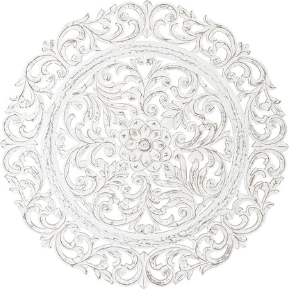 JFY Designs Wall Medallion - Wooden Wall Decor, Hand Carved & Embossed Decorative Wall Sculpture, Boho Farmhouse Wall Art, Perfect for Home, Office or any Living Space