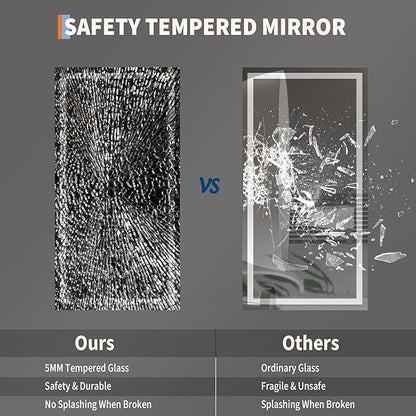 GarveeHome 50x26 LED Bathroom Mirror with Lights, Dimmable, Anti-Fog, Backlit + Front Lit, Smart Bathroom Vanity Mirror for Wall, Memory Function, Shatter-Proof (Horizontal/Vertical)