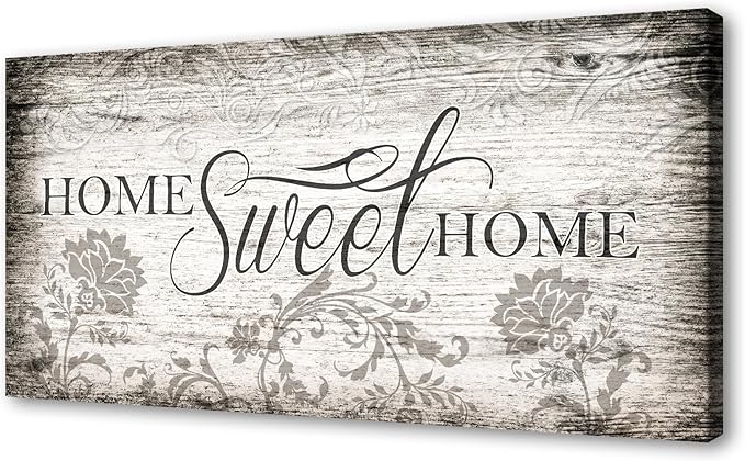 YYYYHPP YP2698 Home Sweet Home Wall Art Sign Canvas Print Wall Art Rustic Art for Living Room Bedroom and Office Home Kitchen Family Wall Decor