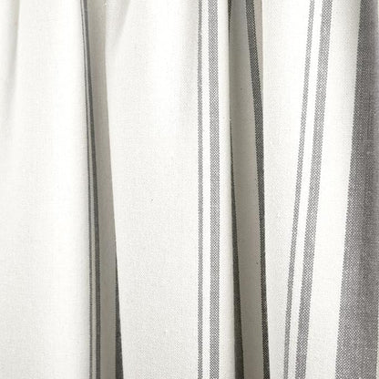 Lush Decor Farmhouse Stripe Yarn Dyed Recycled Cotton Window Curtain Valance, 18" L x 52" W, Gray - Classic Modern Rustic Charm - Eco Friendly Cotton Fabric