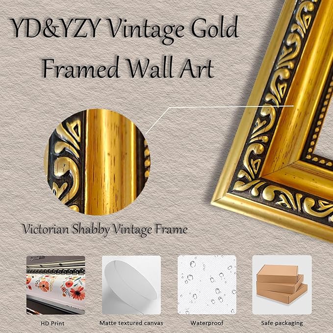 YD&YZY Gold Framed Bathroom Wall Art Mona Lisa Humor Amusing Toilet Art Pinching Nose Wall Decor Funny Vintage Painting Picture Print Whimsical Artwork Bathroom Restroom 16x24 inch Framed