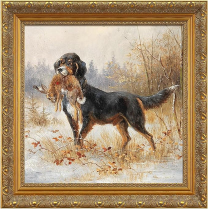 Vintage Gold Ornate Frame for 6x6 Oil Paintings Art Prints, Finished Wood Open Back Art Frame for Landscape Portrait, Gallery Hallway Wall Decor, No Glass & Backing
