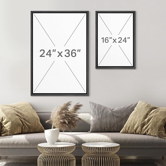 SIGNLEADER Framed Canvas Print Wall Art Set Olive Green Abstract Line Minimalist Earthy Illustrations Minimal Decorative Bohemian Nordic for Living Room, Bedroom, Office - 16"x24"x3 BLACK