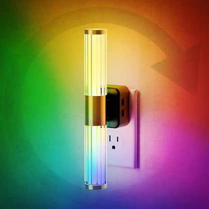 JandCase Night Light, Night Lights Plug into Wall, Color Changing Nightlight RGB with Dusk to Dawn Sensor, Vanity Light Bar for Hallway, Bathroom, Rooms