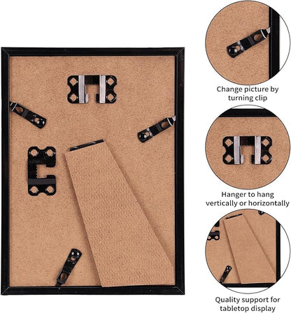 Giftgarden 16 Pack Black Picture Frames for Multi Sizes Photos, Assorted Set Including Two 11x14, Two 8x10, Six 5x7, Six 4x6, Gallery Collage Frame for Wall or Tabletop Display