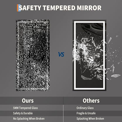 GarveeHome 55x26 LED Bathroom Mirror with Lights, Dimmable, Anti-Fog, Backlit + Front Lit, Lighted Bathroom Vanity Mirror for Wall, Memory Function, Shatter-Proof (Horizontal/Vertical)