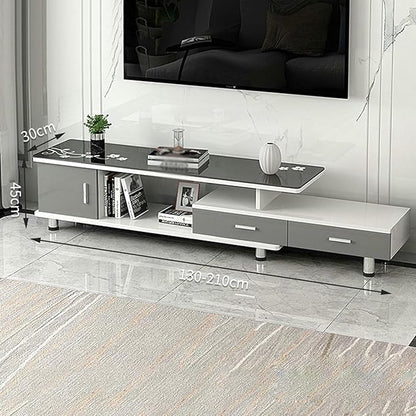 Extendable TV Stand Modern Entertainment Center with Drawers Rectangle TV Console Table for Living Room Bedroom~/