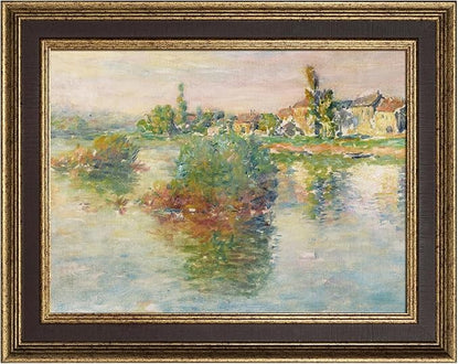 FOLKOR Plein Air Frame for 18x24 Vintage Wall Art Prints, No Cover & Back, Mid-century Canvas Frames with 2.2" Width for French Countryside Still Life Paintings Hallway Guest Room Decor (Brown Gold)
