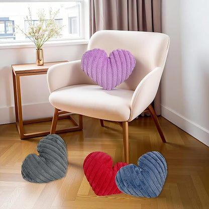 16 Inch Grey Heart Pillow Cute Soft Valentines Decorative Throw Pillows, Heart Shaped Fluffy Faux Fur Pillows Cushions for Couch Chair Bed Bedroom Room Home Decor Aesthetic (1, Gray, Medium-16"x13")