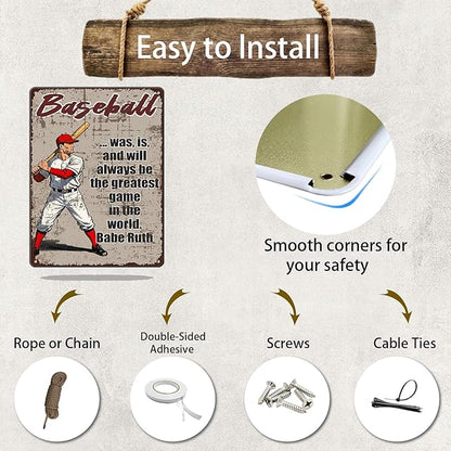 Baseball Was Is and Will Always Be the Greatest Game in the World Metal Tin Sign 12x16 Inch Baseball Poster Baseball Tin Sign Home Kitchen Garden Bar Pub Restaurant Are Wall Decor