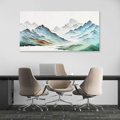 Landscape Canvas Wall Art Modern Painting Wall Art Wall Hanging Decor Framed Artwork Moutain Wall Decor for Living Room Bedroom Dining Room Home Office Decor 20"x40"