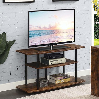 Convenience Concepts Designs2Go No Tools 3-Tier Wide TV Stand 42" - Entertainment Center for TVs up to 46 Inches, Modern TV Mount with Shelves for Living Room, Barnwood/Black