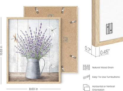 HAUS AND HUES Flower Wall Decor - Set of 4 Floral Wall Art, Framed Flower Paintings, Floral Pictures, Frameable Botanical Posters (8x10, Beige Frame)