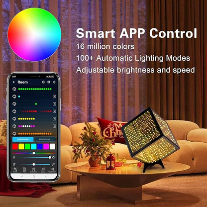 Stunning Infinity Mirror Cube Light with RGB Color-Changing Effects, Perfect 3D Art Decor for Gaming Rooms & Computer Desks, and A Unique Gift for Birthdays or Christmas (5 Inches)