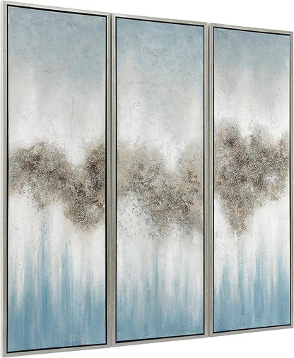 Empire Art Direct Abstract Wall Art Textured Hand Painted Canvas by Martin Edwards, Triptych, 60" x 20" each, Sequence