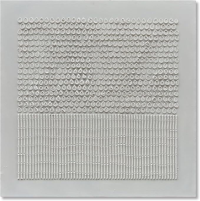 NANKAI Art Hand-Painted White Texture Abstract Art Oil Painting Contemporary Minimalist Art Home Living Room Office Corridor Wall Decoration Painting 44x44 inches