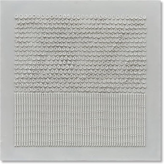 NANKAI Art Hand-Painted White Texture Abstract Art Oil Painting Contemporary Minimalist Art Home Living Room Office Corridor Wall Decoration Painting 44x44 inches