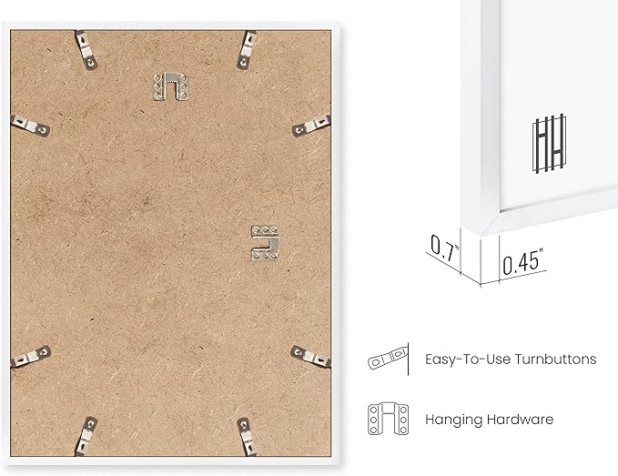 HAUS AND HUES 8x10 White Aluminum Frame Set of 3 - Modern Wall Display, Lightweight & Minimalist (White Aluminum Frames)