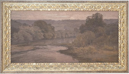 Petal Lane Antique Wall Decor - 16x9 Framed Antique Decor - Make Your Own Gallery Wall Frame Set - Dark Academia Wall Decor - Canvas Wall Art with Vintage Frame (Autumn River)