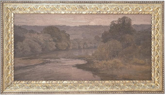 Petal Lane Antique Wall Decor - 16x9 Framed Antique Decor - Make Your Own Gallery Wall Frame Set - Dark Academia Wall Decor - Canvas Wall Art with Vintage Frame (Autumn River)