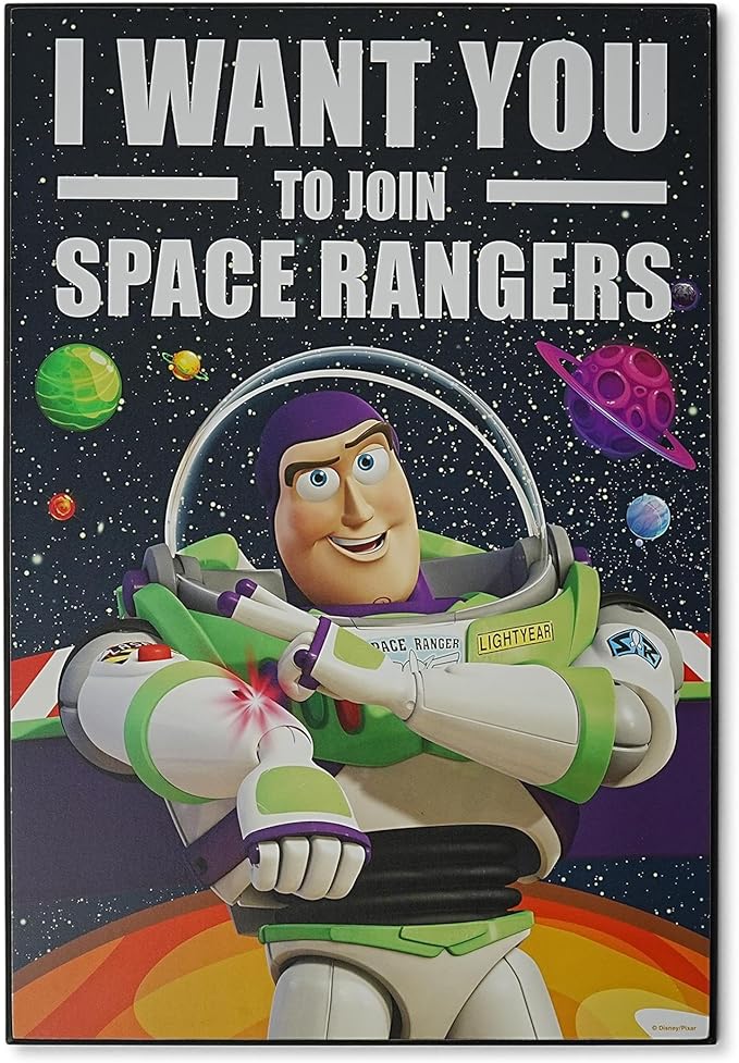 Silver Buffalo Disney Toy Story Buzz Lightyear 13 x 19 Inch Hanging Wood Wall Art