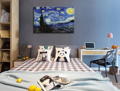 dgbtcart Starry Night, Vincent Van Gogh Canvas Wall art, Classic Paintings Reproduction Pictures Poster, Abstract Artwork Prints for Home Decor