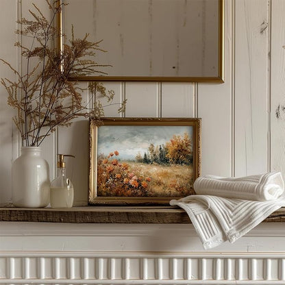 uniro Vintage Fall Landscape Wall Art Prints, Farmhouse Wall Decor, Neutral French Country Wall Decor, Unframed (8" x 10")