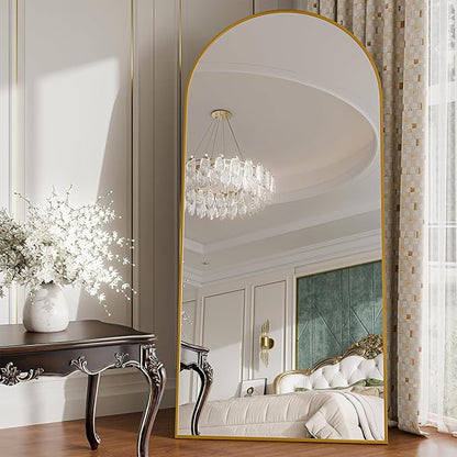 71"x30"Floor Mirror Full Length,Arched Full Length Mirror with Stand,Full Body Mirror,Hanging or Large Leaning for Bedroom Living Room Gold