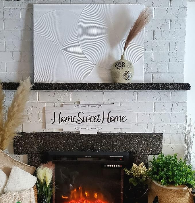 Zessonic White Boho Abstract Wall Art - 3D Minimalist Line Hand Painting for Boho Decor, 28" x 40" Artwork for Living Room, Bedroom, Home Office