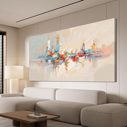 Canvas Wall Art Decor Large Wall Art Pictures for Living Room Abstract Canvas Art Wall Decor Modern Artwork for Walls Oversized Colorful Abstract Wall Art Decorations Bedroom Home Wall Decor 29" X 58"
