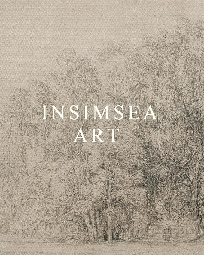 InSimSea 36x54 Large Canvas Scroll Wall Art, Sketch tree Nature Landscape Hanging Painting, Farmhouse Wall Decor for Living Room, Bedroom, Dining Room, Study, Office