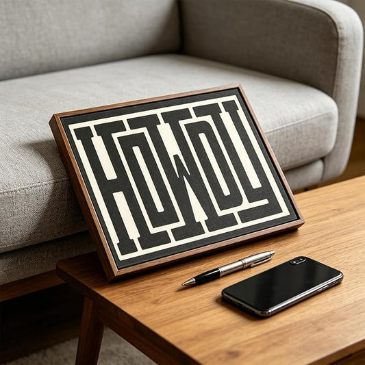 QIYFFBN Framed Funky Western Wall Decor Black and White Howdy Wall Art Small Texas Modern Canvas Picture Southwestern Country Ranch Sign Print Trendy Cowgirl Cowboy Farmhouse Art(8x10in)