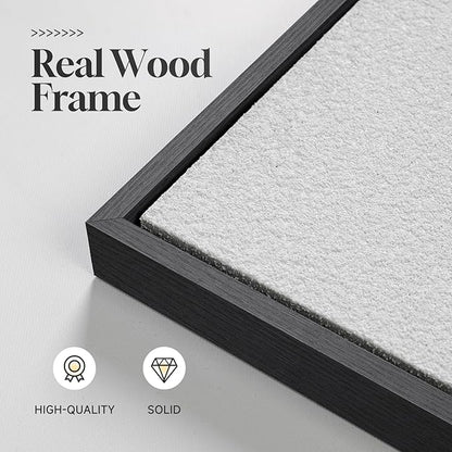 Framed 3D Textured Black and White Abstract Wall Art for Living Room, 4 Piece Modern Paintings Artwork for Walls, Black White Minimalist Pictures for Bedroom Dining Room Hallway Home Office Wall Decor