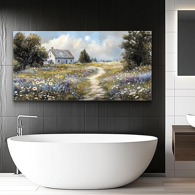 FUHAIHUA Canvas Wall Art For Living Room Wall Decor For Bedroom Office Wall Decoration Countryside Landscape Painting Farmhouse Pictures Artwork Room Aesthetic Home Decor 20x40 In