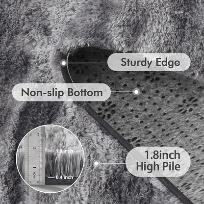 8x10 Ft Extra Large Shag Rugs for Living Room, Ultra Soft Fluffy Furry Area Rugs for Bedroom Indoor Floor, Aesthetic Carpet for Kids Home Decor (Grey)