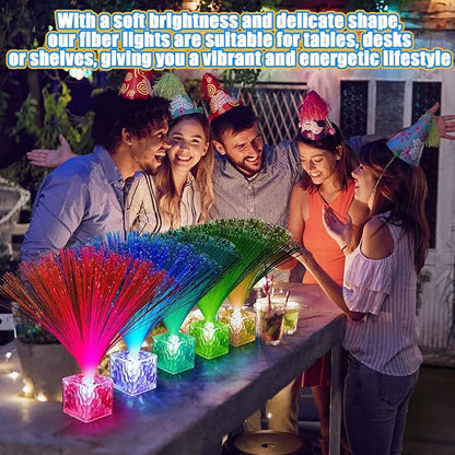 Amylove 8 Pcs Mini Fiber Optic Lamp Bulk LED Light Color Changing Table Centerpiece Glow in The Dark Party Favors Supplies for Wedding Graduation Prom Birthday Disco Dance Decorations (9 Inch)