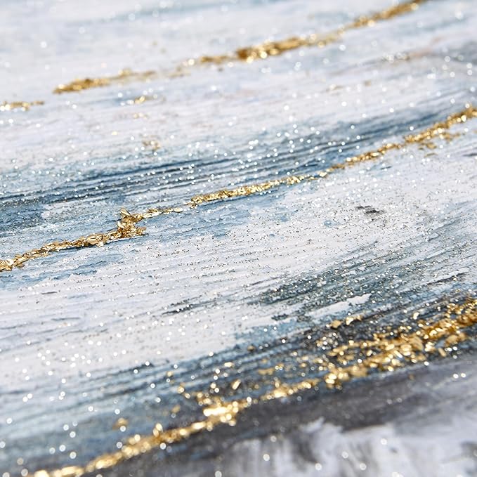 Empire Art Direct Abstract Wall Art Textured Hand Painted Canvas by Martin Edwards, Triptych, 40" x 30" each, Blizzard