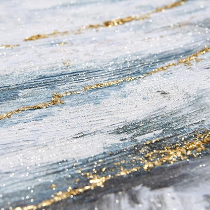 Empire Art Direct Abstract Wall Art Textured Hand Painted Canvas by Martin Edwards, Triptych, 40" x 30" each, Blizzard