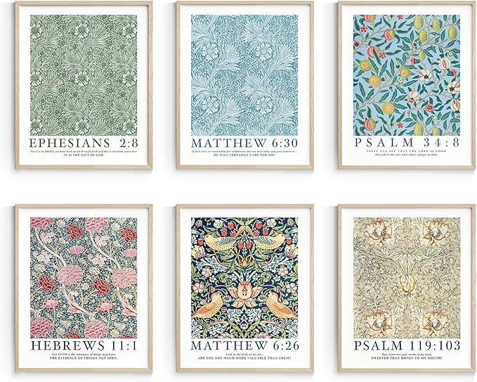 Habseligkeit Vintage Wall Art Prints, Retro Wall Decors for Room Aesthtic, Abstract Posters for Bedroom Decor Aesthetic Unframed, 8X10in, Set of 6